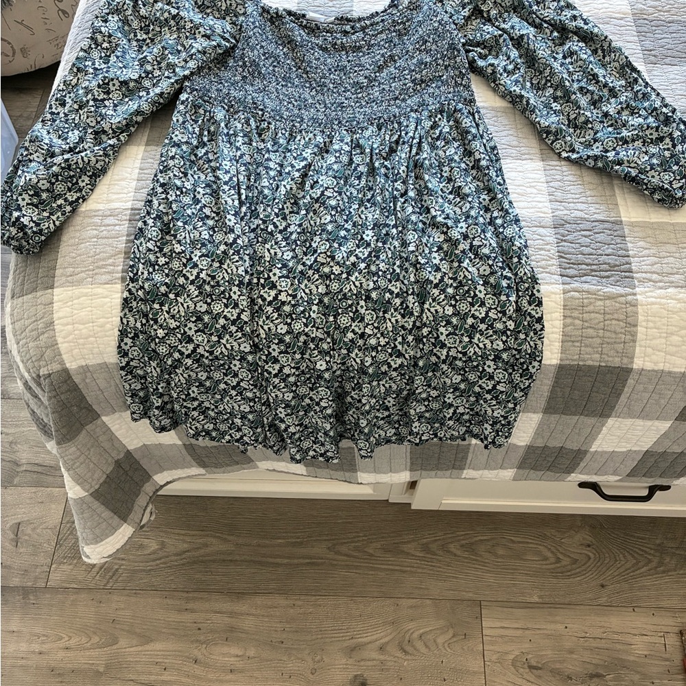 GAP Navy and Green Floral Dress